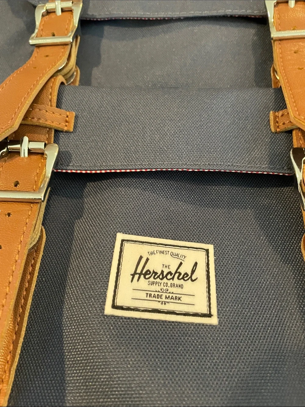 Herschel Little America Backpack - Navy with Brown Trim